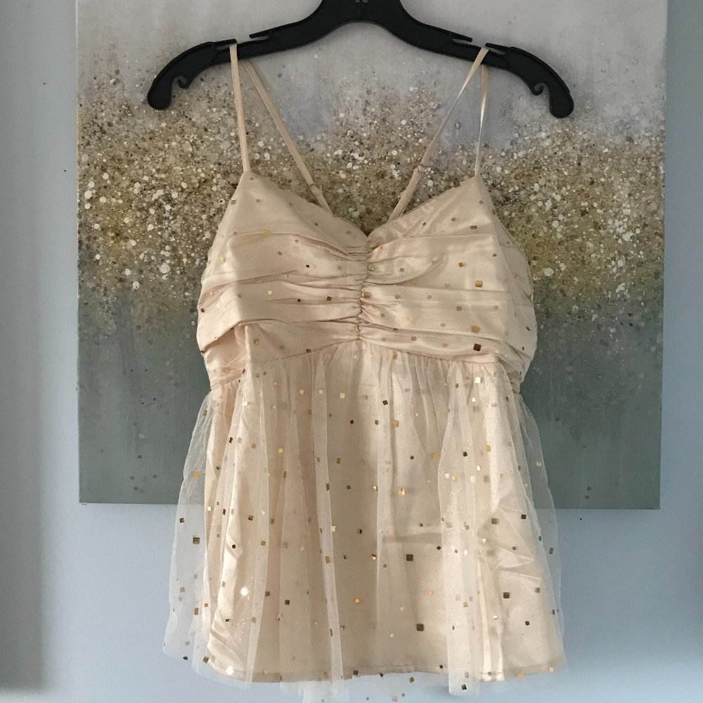 Endless Rose Gold Sparkle Tulle Top (NWT)